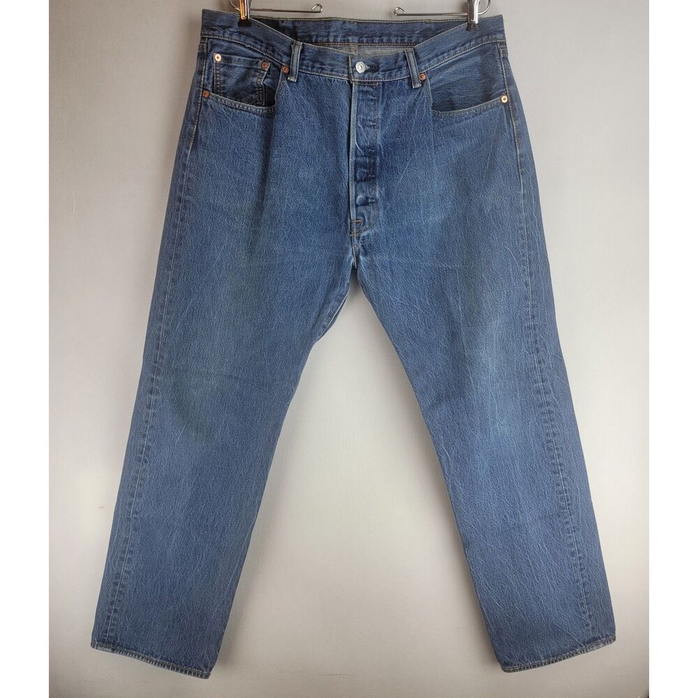 Levi's 501 XX Mens 40x34 Blue Medium Wash Button Fly Straight Leg Jeans
